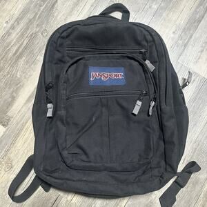 VTG Jansport Backpack Big Student XL School Sleeve Book Bag Black